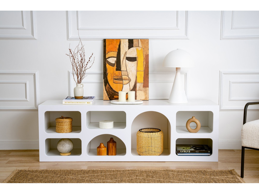 Aparador "Ferlis" em madeira - 160 x 40 x 51 cm - Branco