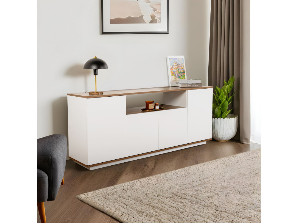 Aparador "Arista" em madeira - 180 x 44 x 75 cm - Branco