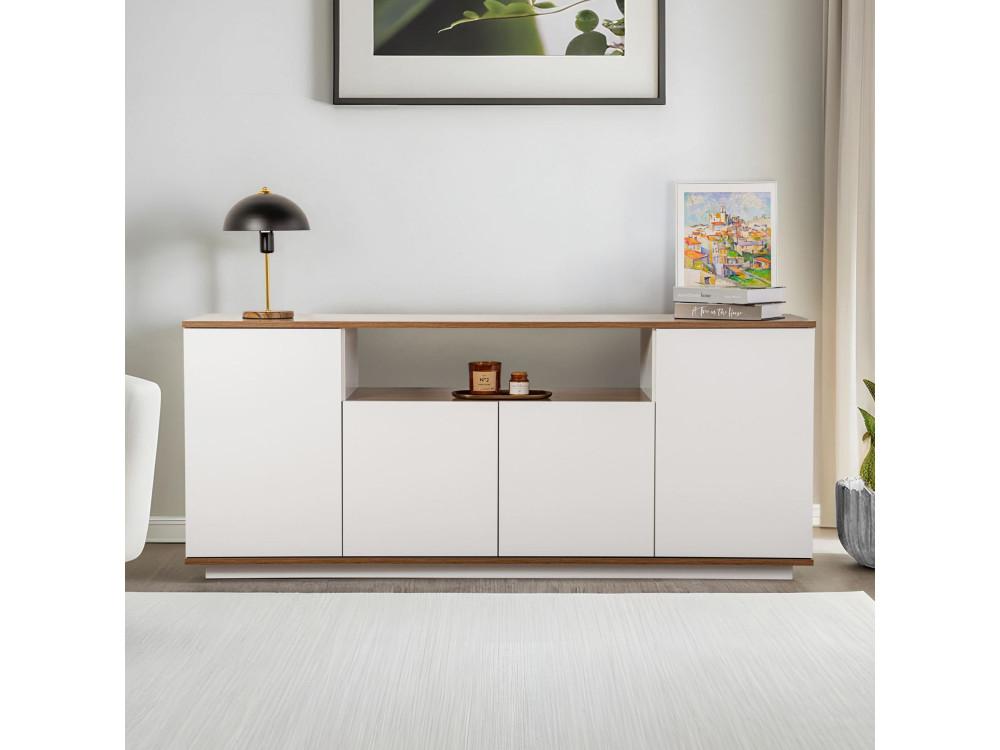 Aparador "Arista" em madeira - 180 x 44 x 75 cm - Branco