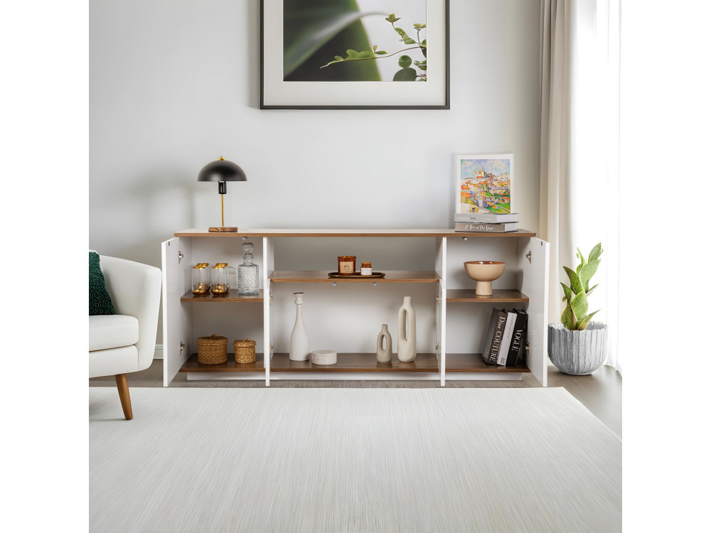 Aparador "Arista" em madeira - 180 x 44 x 75 cm - Branco