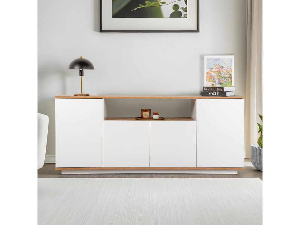 Aparador "Arista" em madeira - 180 x 44 x 75 cm - Branco
