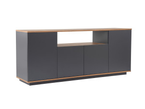 Aparador "Arista" em madeira - 180 x 44 x 75 cm - Cinzento antracite