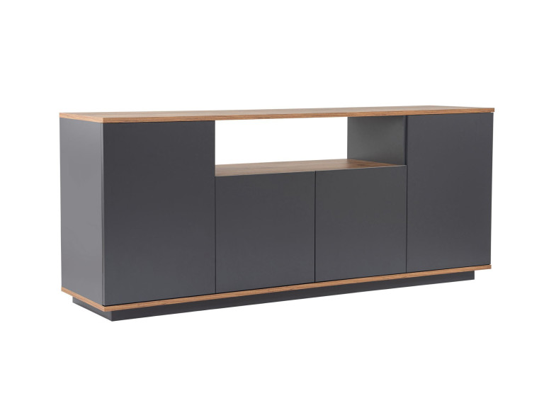 Aparador "Arista" em madeira - 180 x 44 x 75 cm - Cinzento antracite