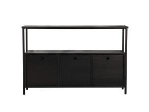 Aparador de madeira "Solace" - 120 x 30 x 77 cm - Preto