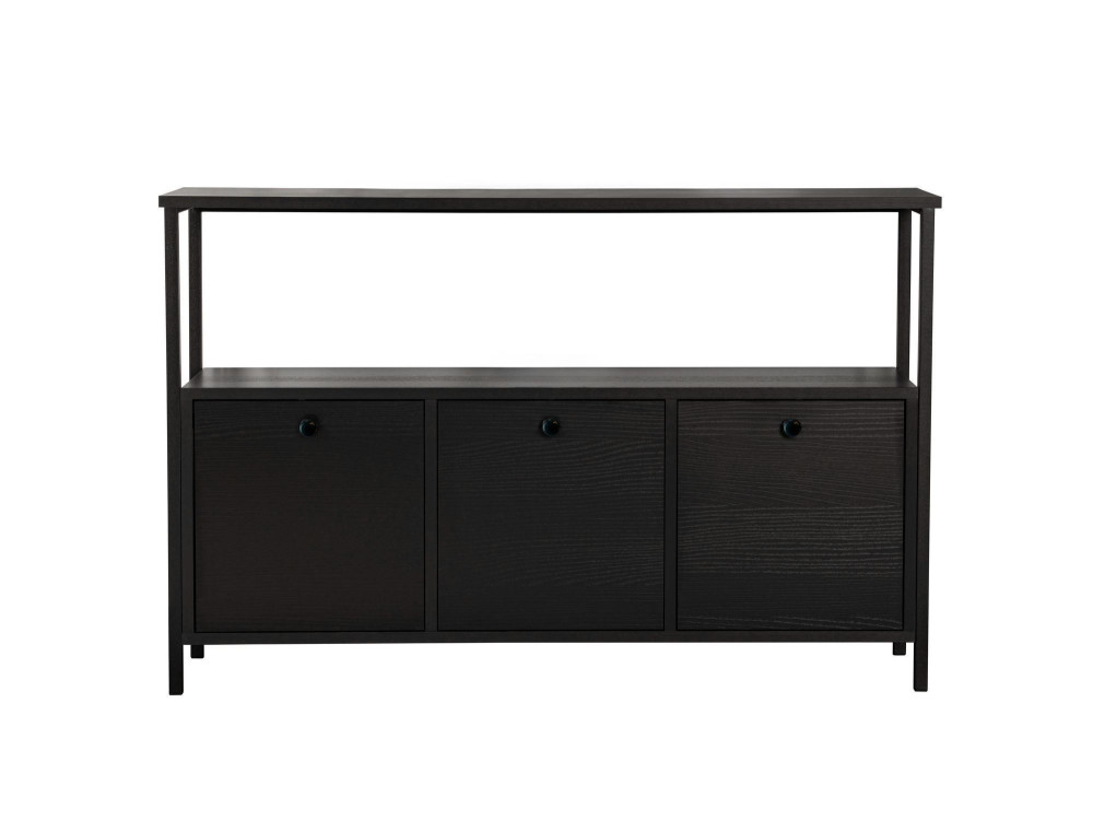 Aparador de madeira "Solace" - 120 x 30 x 77 cm - Preto