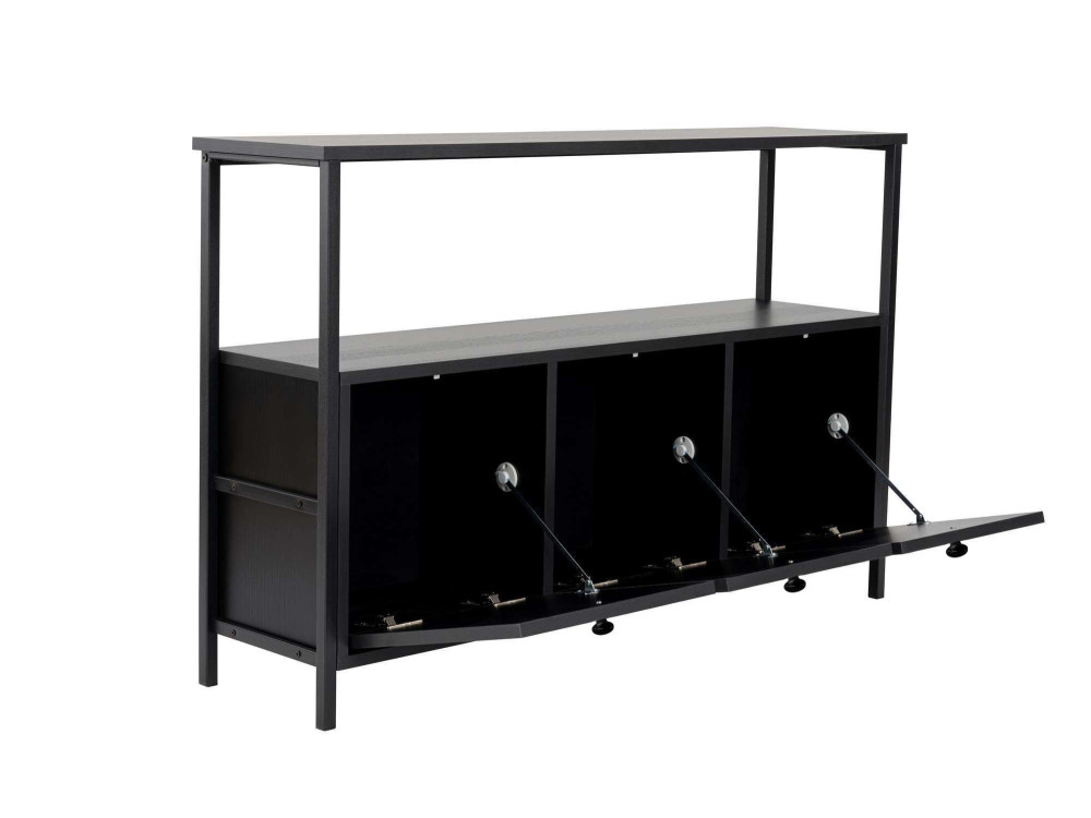 Aparador de madeira "Solace" - 120 x 30 x 77 cm - Preto
