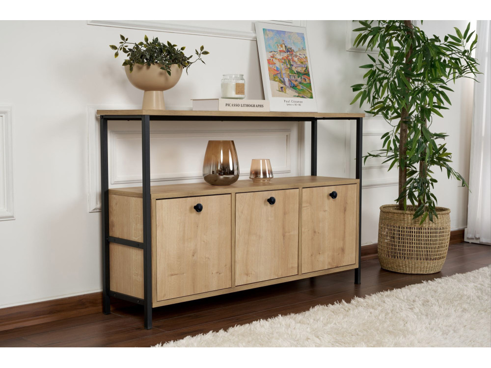 Aparador de madeira "Solace" - 120 x 30 x 77 cm - Bege
