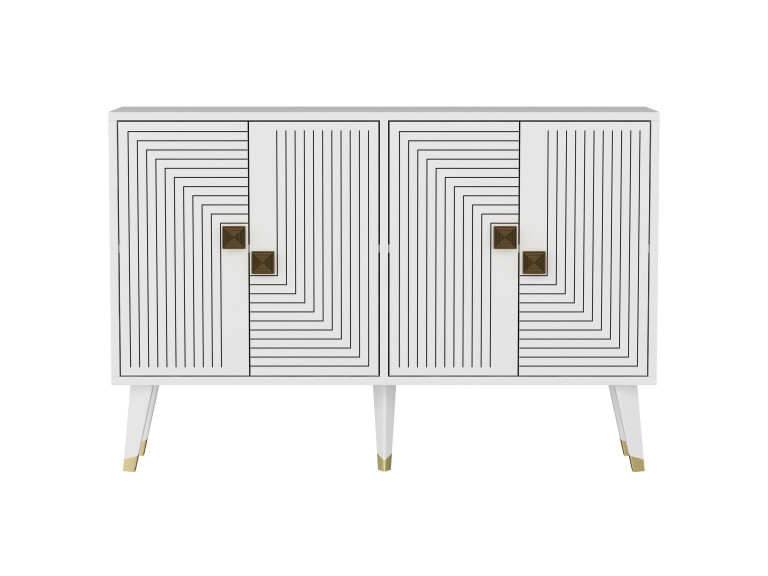 Aparador "Ahart" em madeira - 120 x 30 x 80 cm - Branco