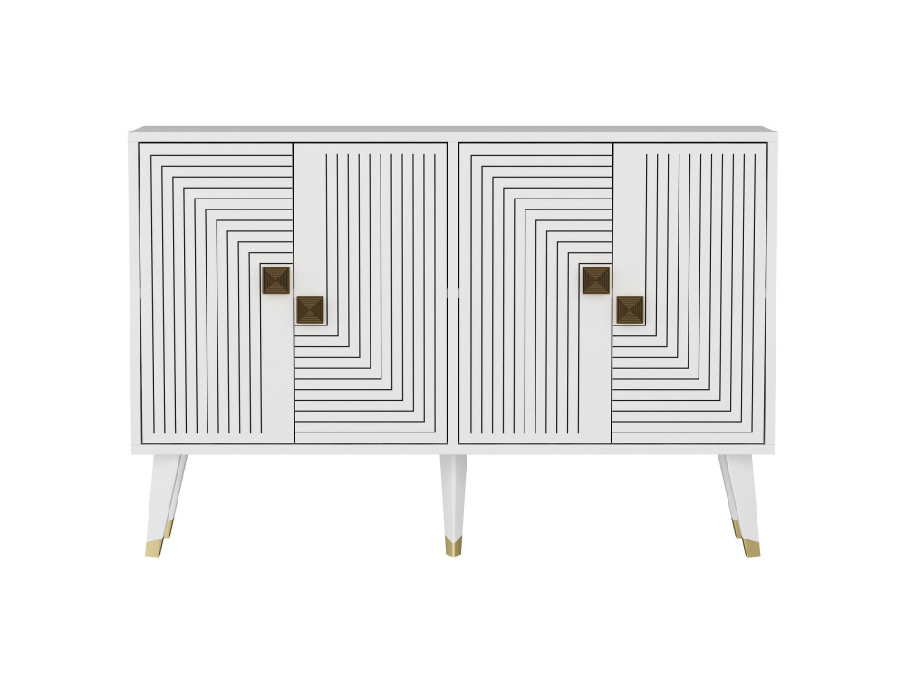 Aparador "Ahart" em madeira - 120 x 30 x 80 cm - Branco