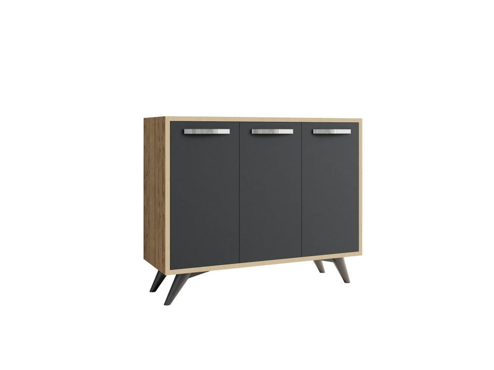 Aparador "Piffa" em madeira - 100 x 35 x 82 cm - Cinzento antracite