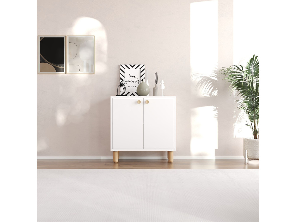 Aparador de madeira "Lina" - 72 x 36 x 73 cm - Branco