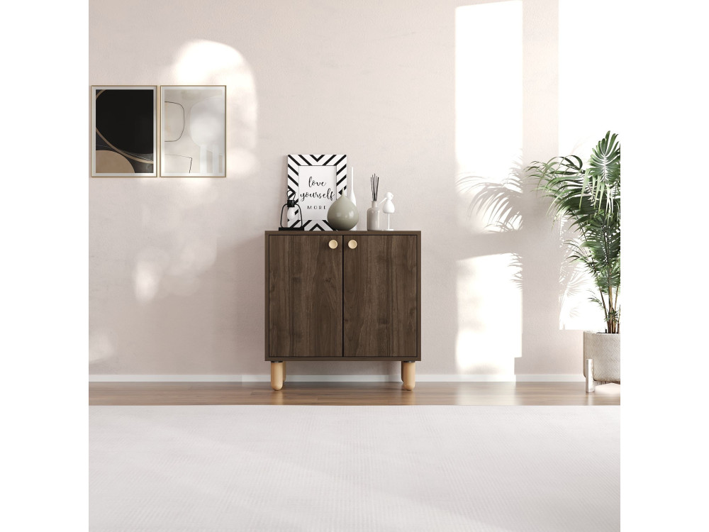 Aparador de madeira "Lina" - 72 x 36 x 73 cm - Castanho