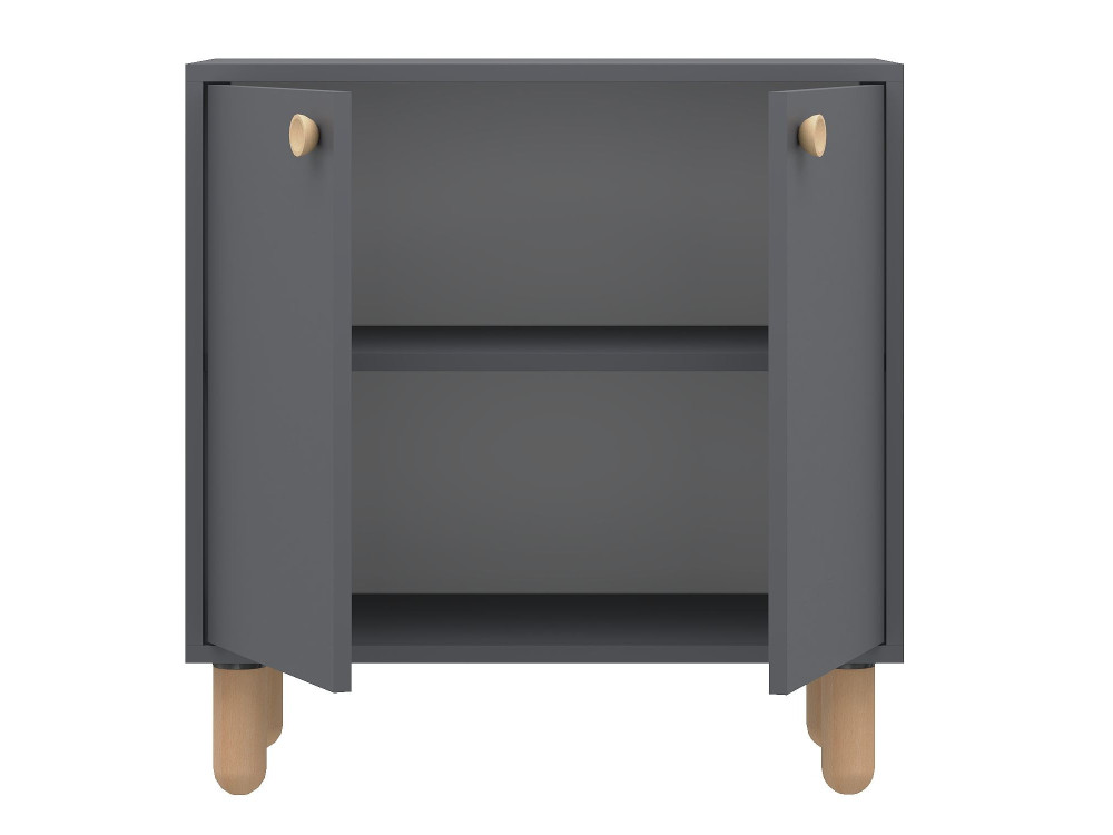 Aparador "Lina" em madeira - 72 x 36 x 73 cm - Cinzento antracite