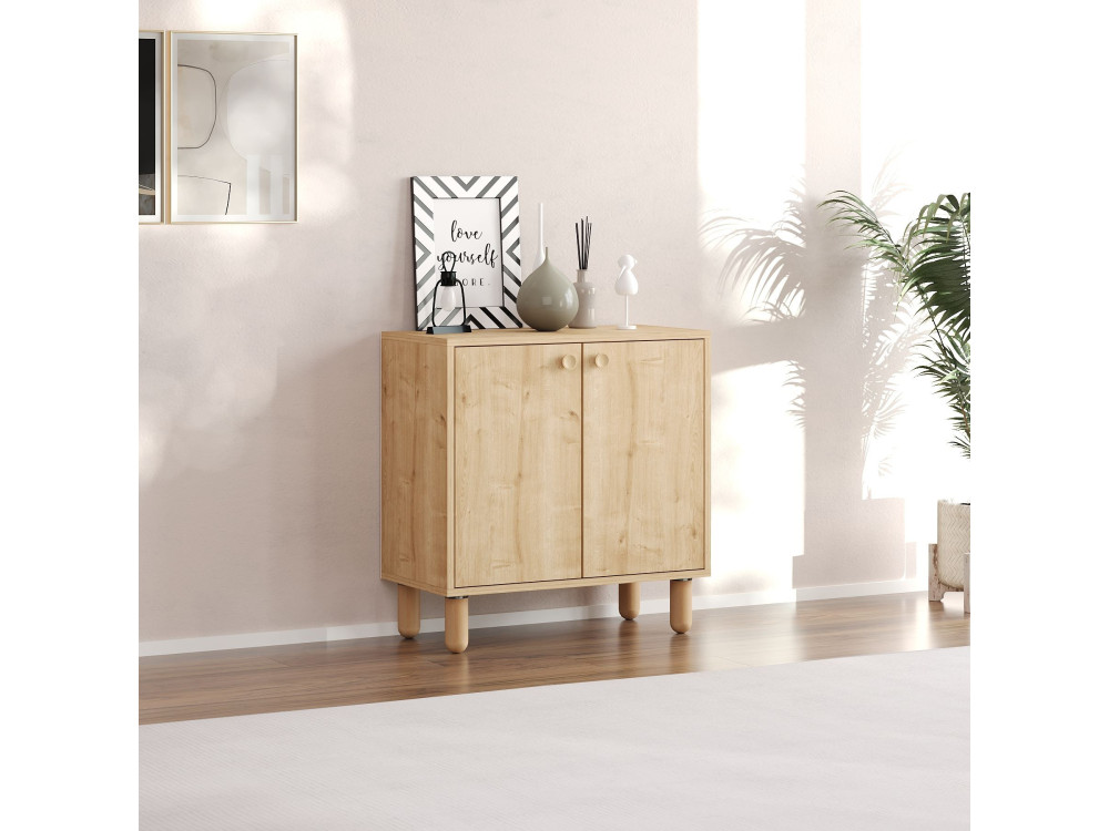 Aparador de madeira "Lina" - 72 x 36 x 73 cm - Bege