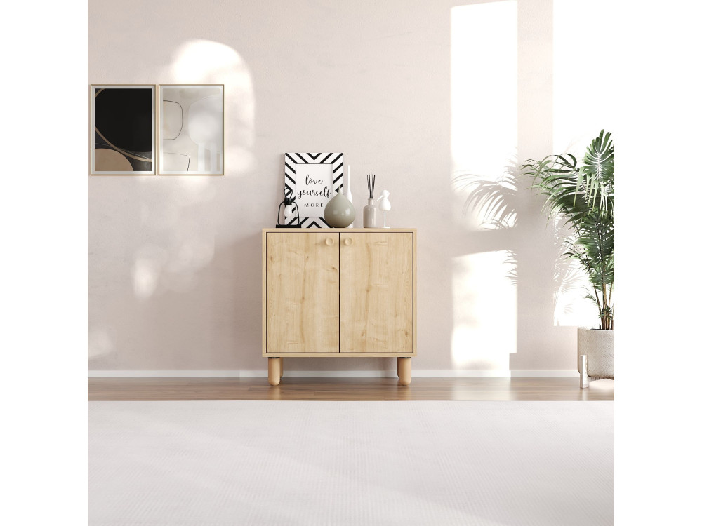Aparador de madeira "Lina" - 72 x 36 x 73 cm - Bege