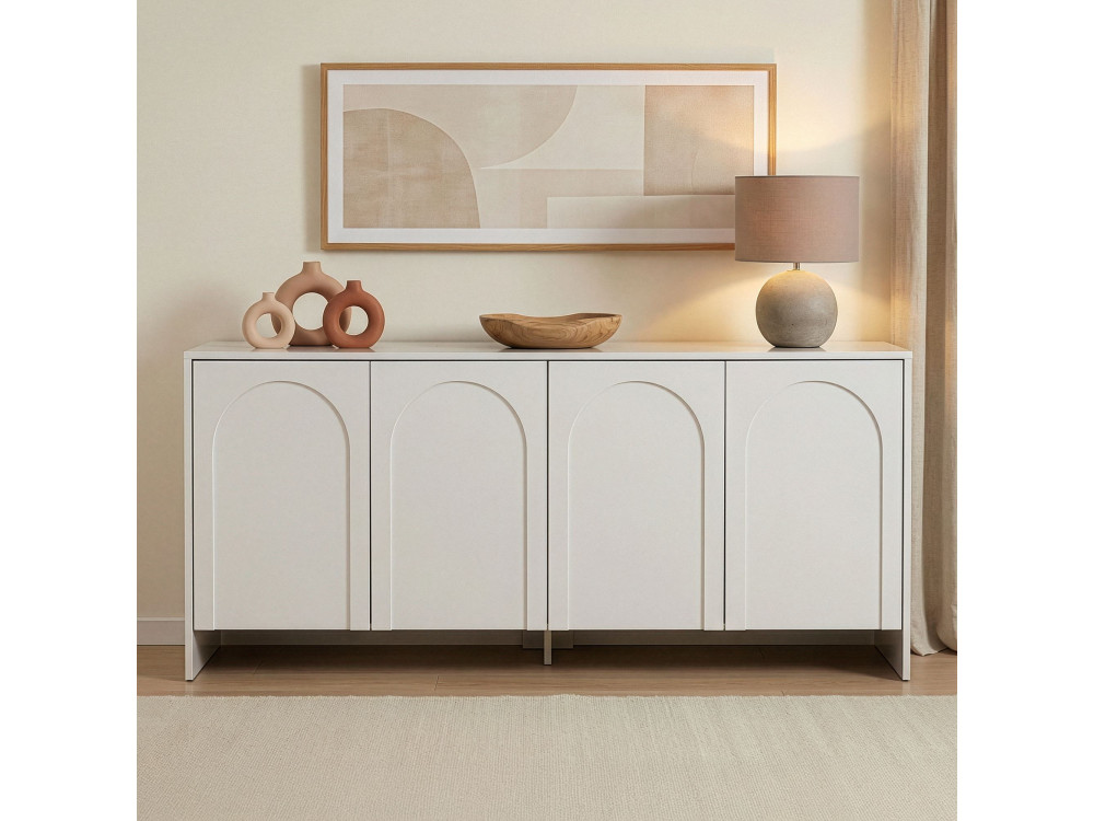 Aparador "Arlen" em madeira - 180 x 45 x 80 cm - Branco