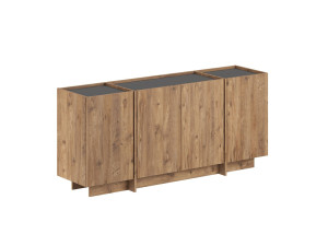 Aparador "Dorma" em madeira - 180 x 45 x 80 cm - Pinho Atlântico / Antracite