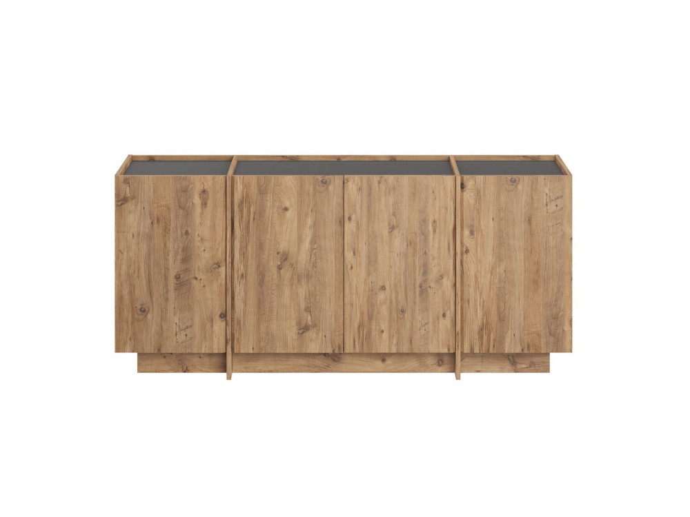Aparador "Dorma" em madeira - 180 x 45 x 80 cm - Pinho Atlântico / Antracite
