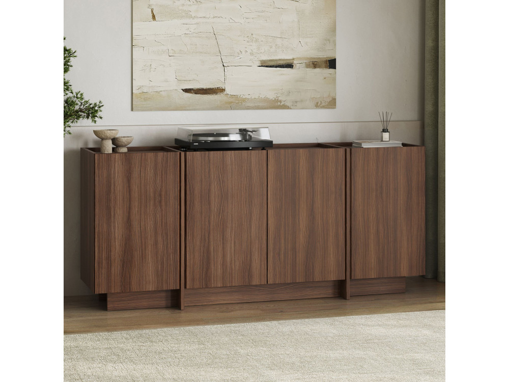 Aparador de madeira "Dorma" - 180 x 45 x 80 cm - Nogueira Milano