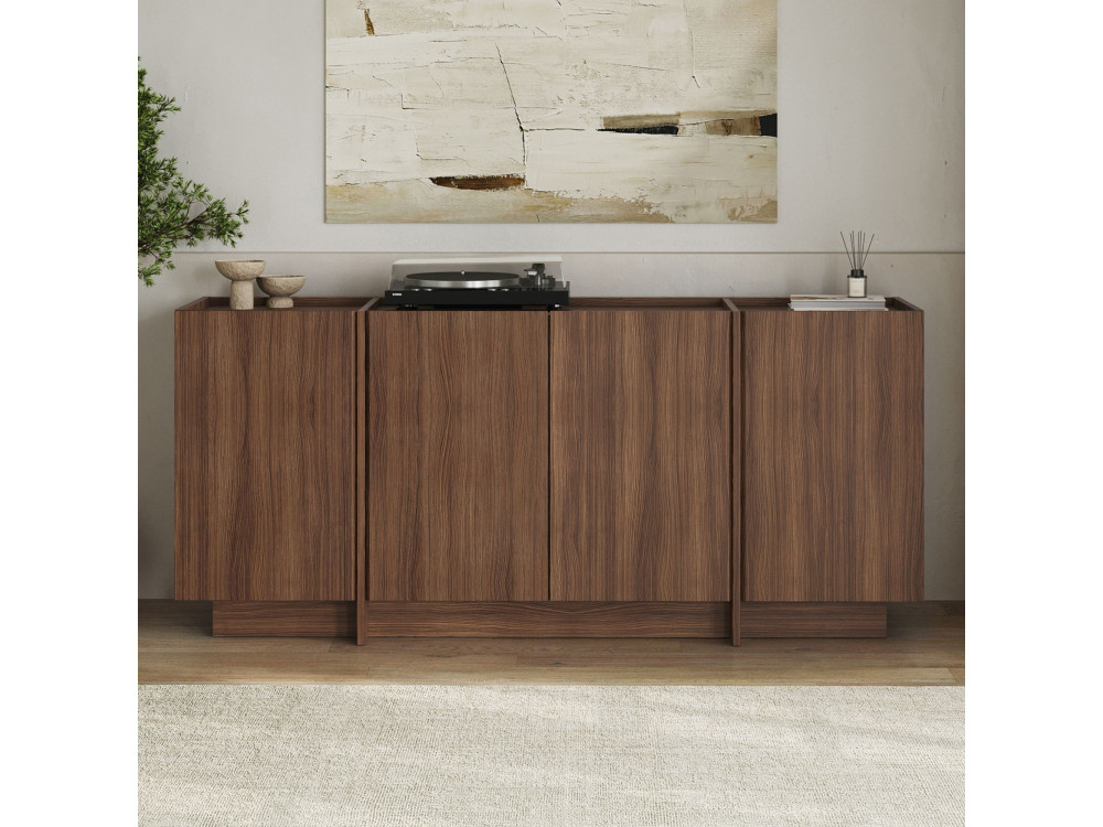 Aparador de madeira "Dorma" - 180 x 45 x 80 cm - Nogueira Milano