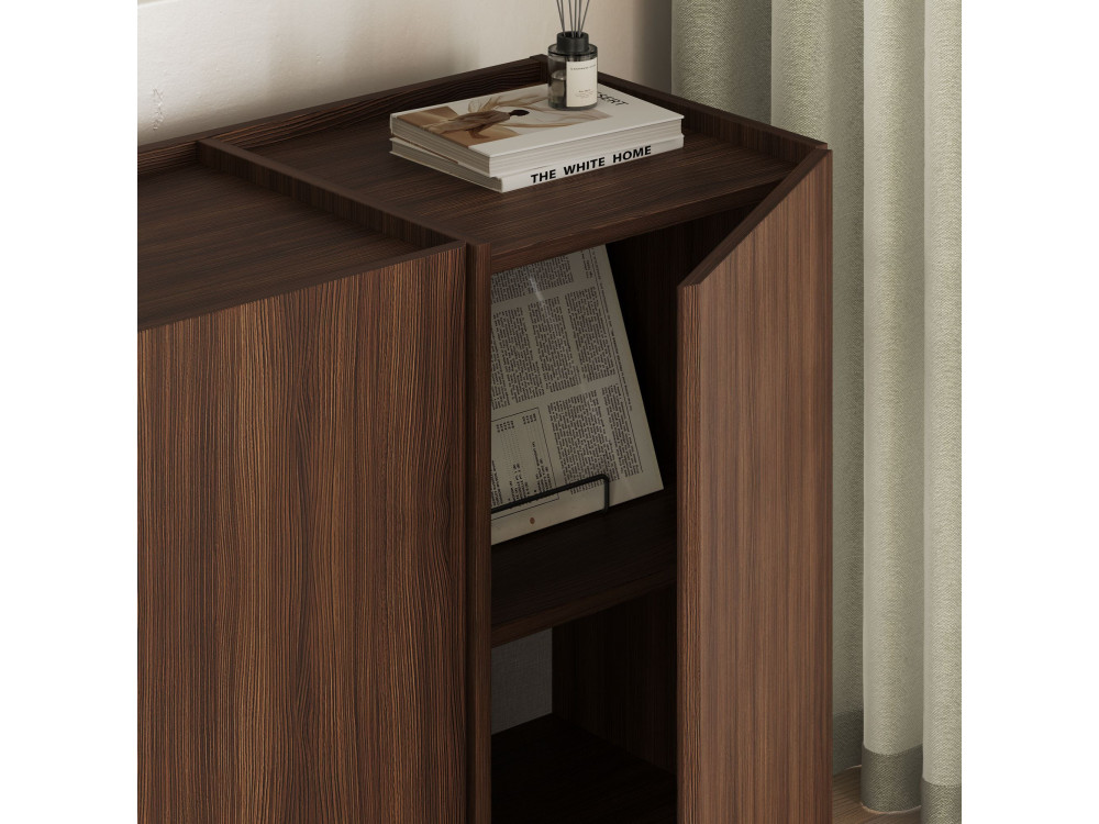 Aparador de madeira "Dorma" - 180 x 45 x 80 cm - Nogueira Milano