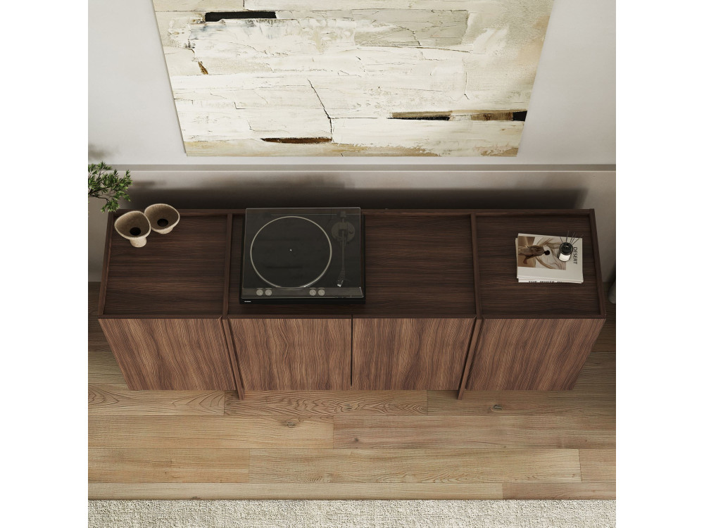 Aparador de madeira "Dorma" - 180 x 45 x 80 cm - Nogueira Milano