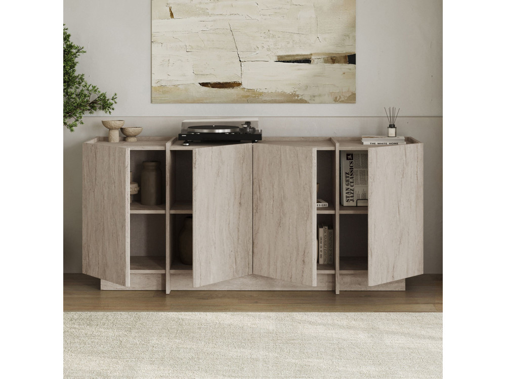 Aparador "Dorma" em madeira - 180 x 45 x 80 cm - Travertino