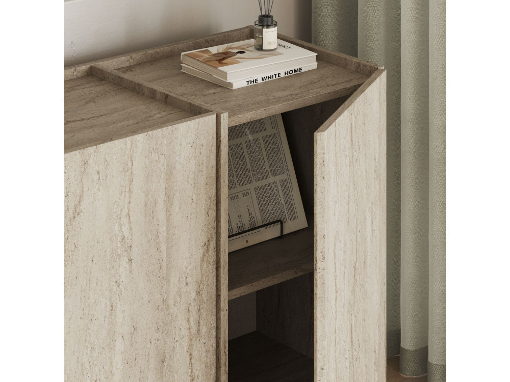 Aparador "Dorma" em madeira - 180 x 45 x 80 cm - Travertino