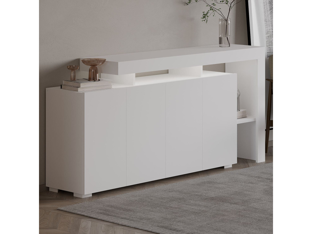 Aparador de madeira "Beliz" - 170 x 35 x 80 cm - Branco