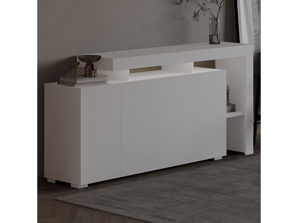 Aparador de madeira "Beliz" - 170 x 35 x 80 cm - Branco