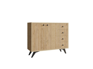 Aparador de madeira "Waga" - 100 x 35 x 82 cm - Castanho