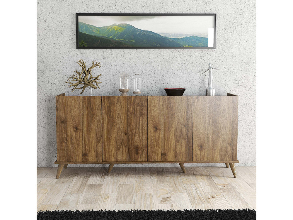 Aparador de madeira "Elegante" - 180 x 45 x 80 cm - Castanho