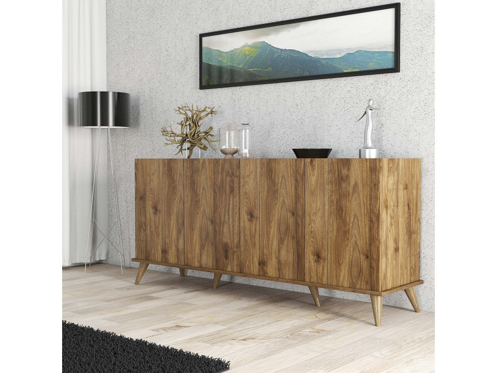 Aparador de madeira "Elegante" - 180 x 45 x 80 cm - Castanho