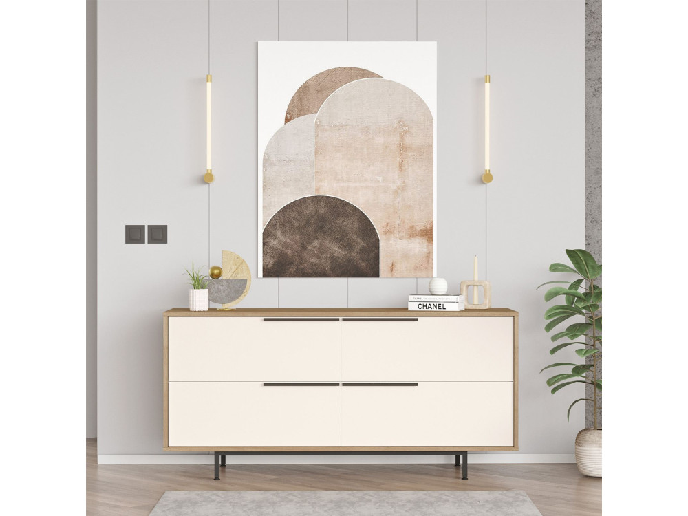 Aparador "ON3-SW" em madeira - 160 x 44 x 74 cm - Branco
