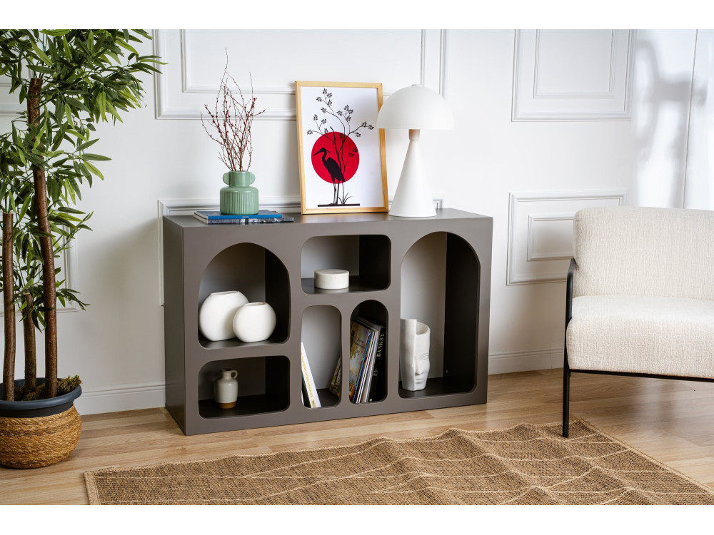 Aparador de madeira "Liva 120" - 120 x 37 x 74 cm - Cinzento antracite