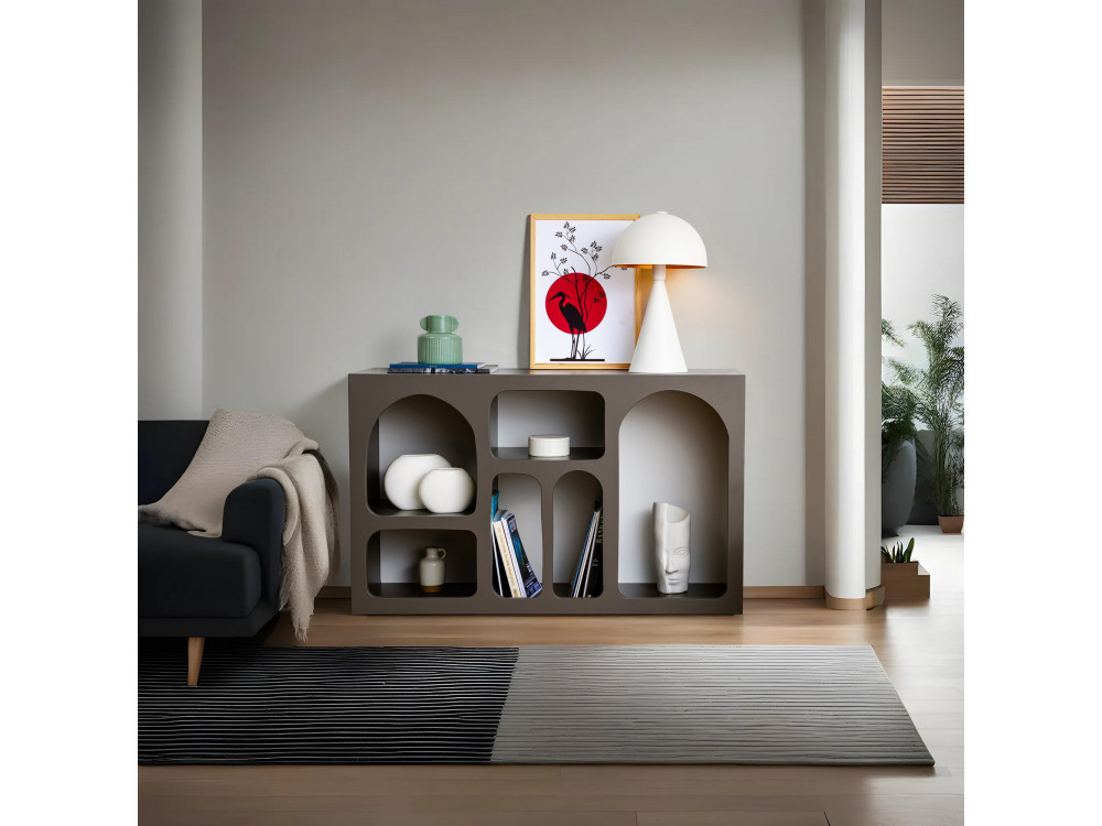 Aparador de madeira "Liva 120" - 120 x 37 x 74 cm - Cinzento antracite