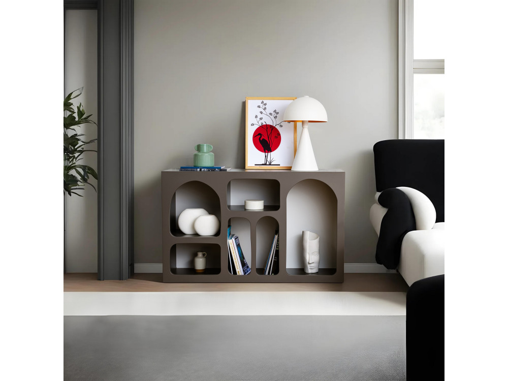 Aparador de madeira "Liva 120" - 120 x 37 x 74 cm - Cinzento antracite