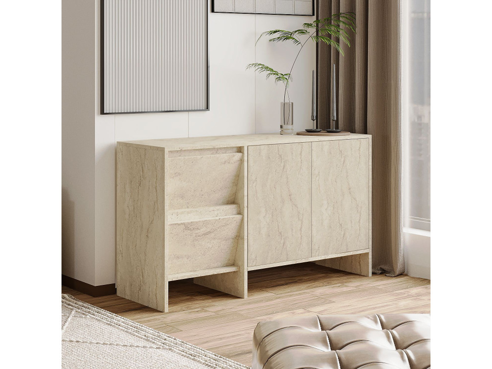Aparador de madeira Laris 130" - 130 x 44 x 82 cm - Travertino