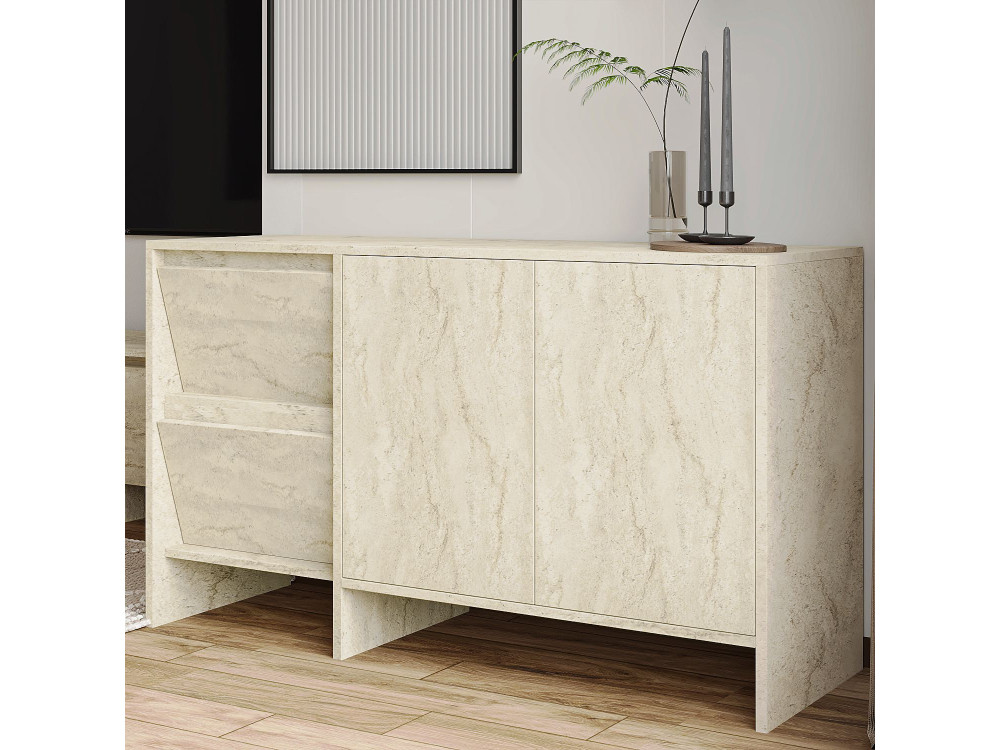 Aparador de madeira Laris 130" - 130 x 44 x 82 cm - Travertino