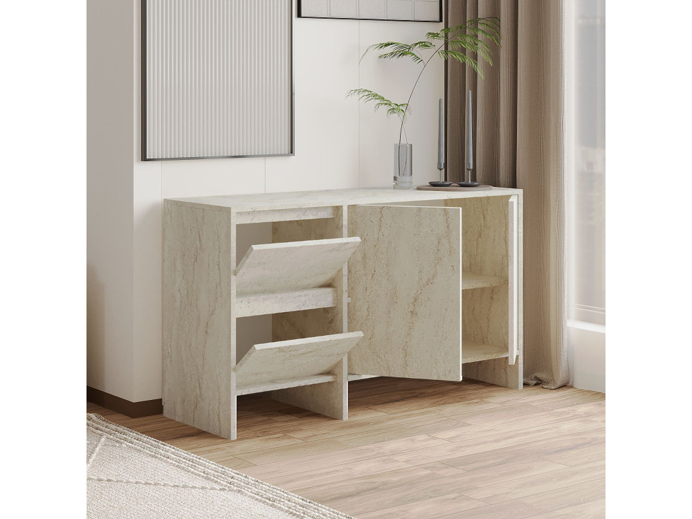 Aparador de madeira Laris 130" - 130 x 44 x 82 cm - Travertino