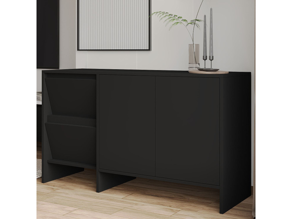 Aparador de madeira Laris 130" - 130 x 44 x 82 cm - Preto