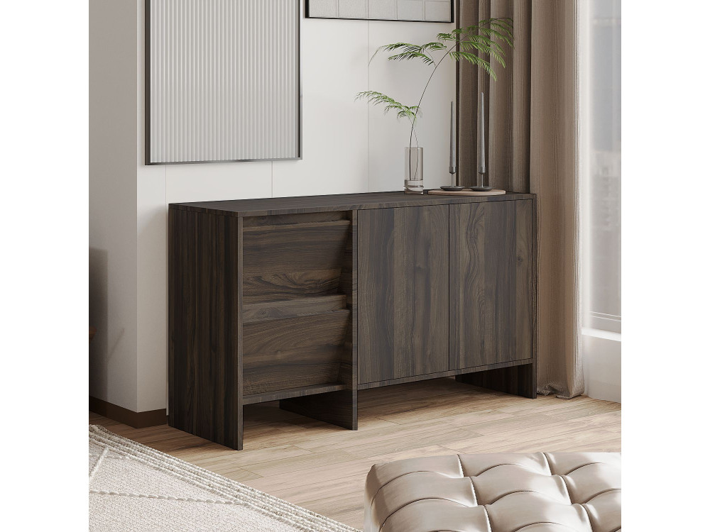 Aparador de madeira Laris 130" - 130 x 44 x 82 cm - Castanho