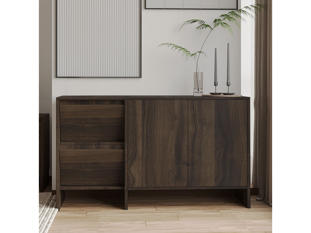 Aparador de madeira Laris 130" - 130 x 44 x 82 cm - Castanho
