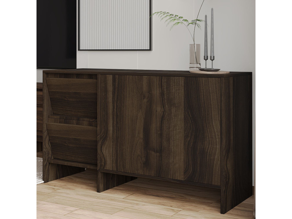 Aparador de madeira Laris 130" - 130 x 44 x 82 cm - Castanho