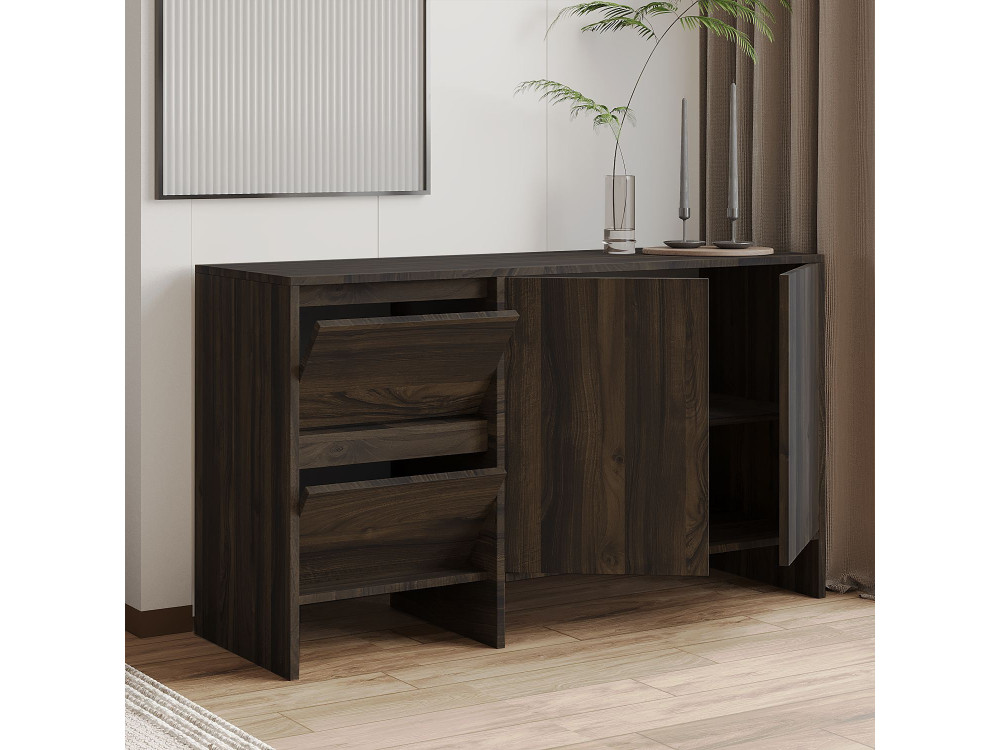 Aparador de madeira Laris 130" - 130 x 44 x 82 cm - Castanho