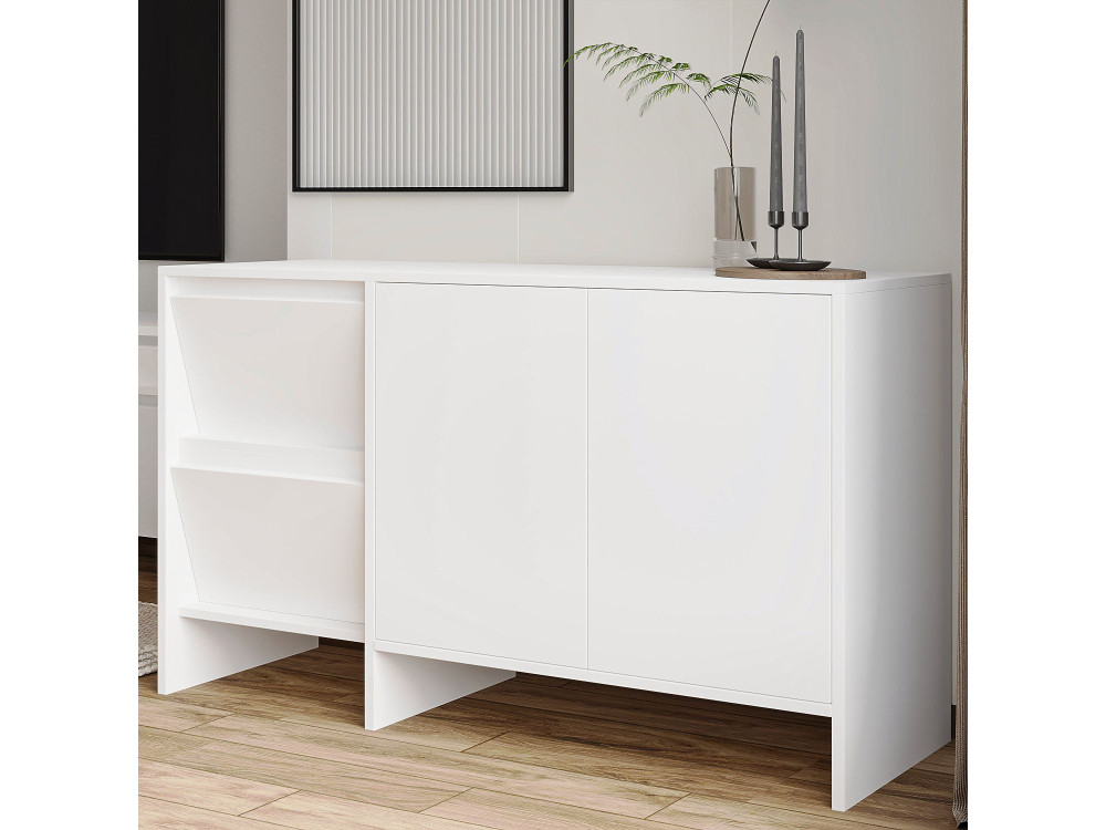 Aparador de madeira Laris 130" - 130 x 44 x 82 cm - Branco