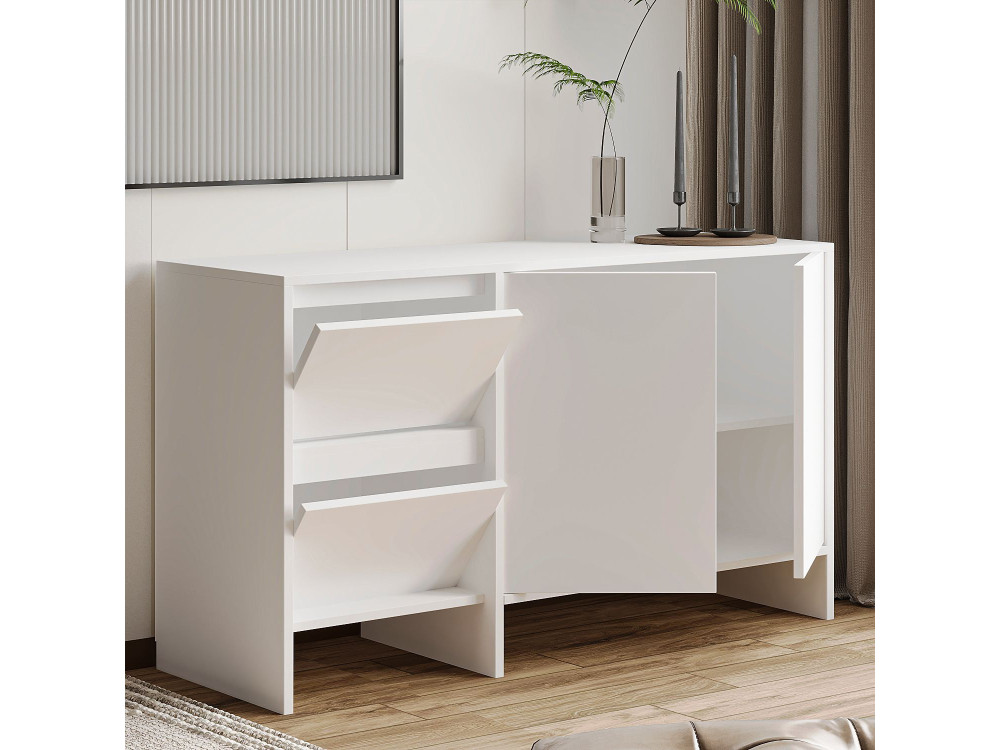 Aparador de madeira Laris 130" - 130 x 44 x 82 cm - Branco