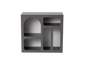 Aparador "Lessa" em madeira - 80 x 37 x 74 cm - Cinzento antracite
