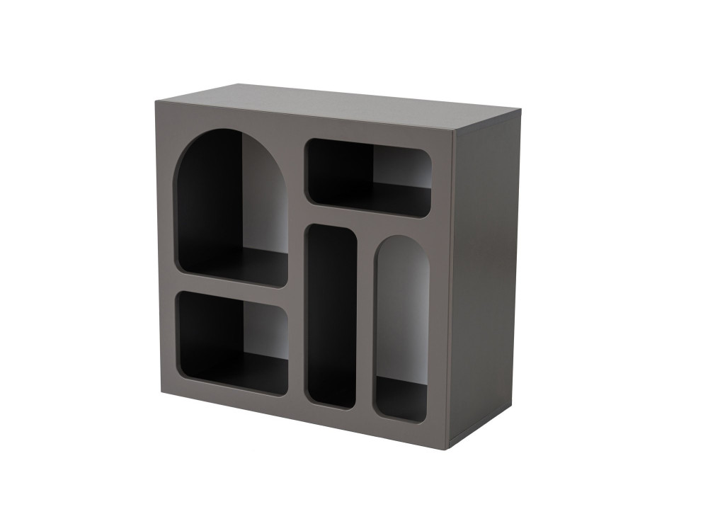 Aparador "Lessa" em madeira - 80 x 37 x 74 cm - Cinzento antracite