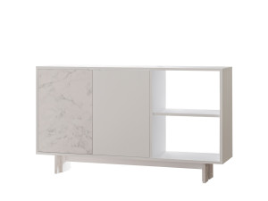 Aparador de madeira "Ravello" - 140 x 35 x 80 cm - Branco